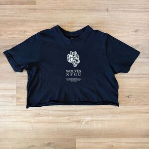 Darc Sport Wolves She Black Cropped Shirt Size Small Bodybuilding Streetwear Tee